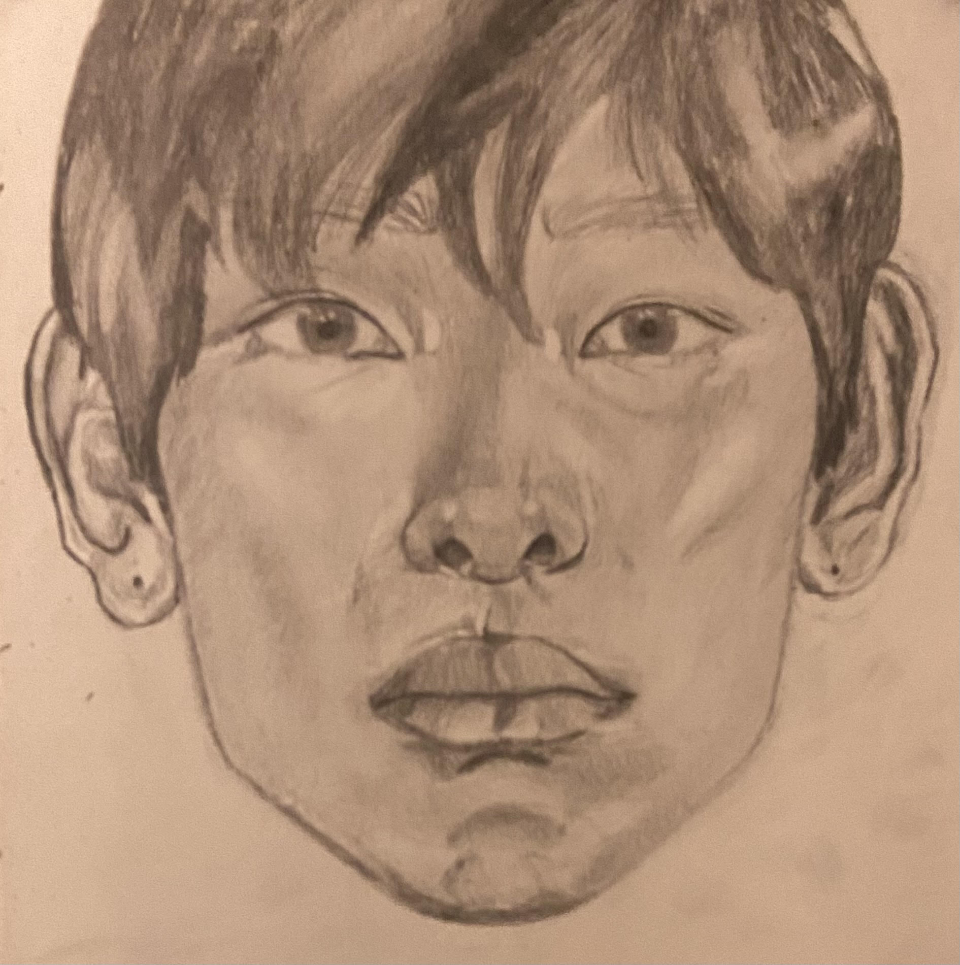 Pencil Sketch : Man Face-On - 2021